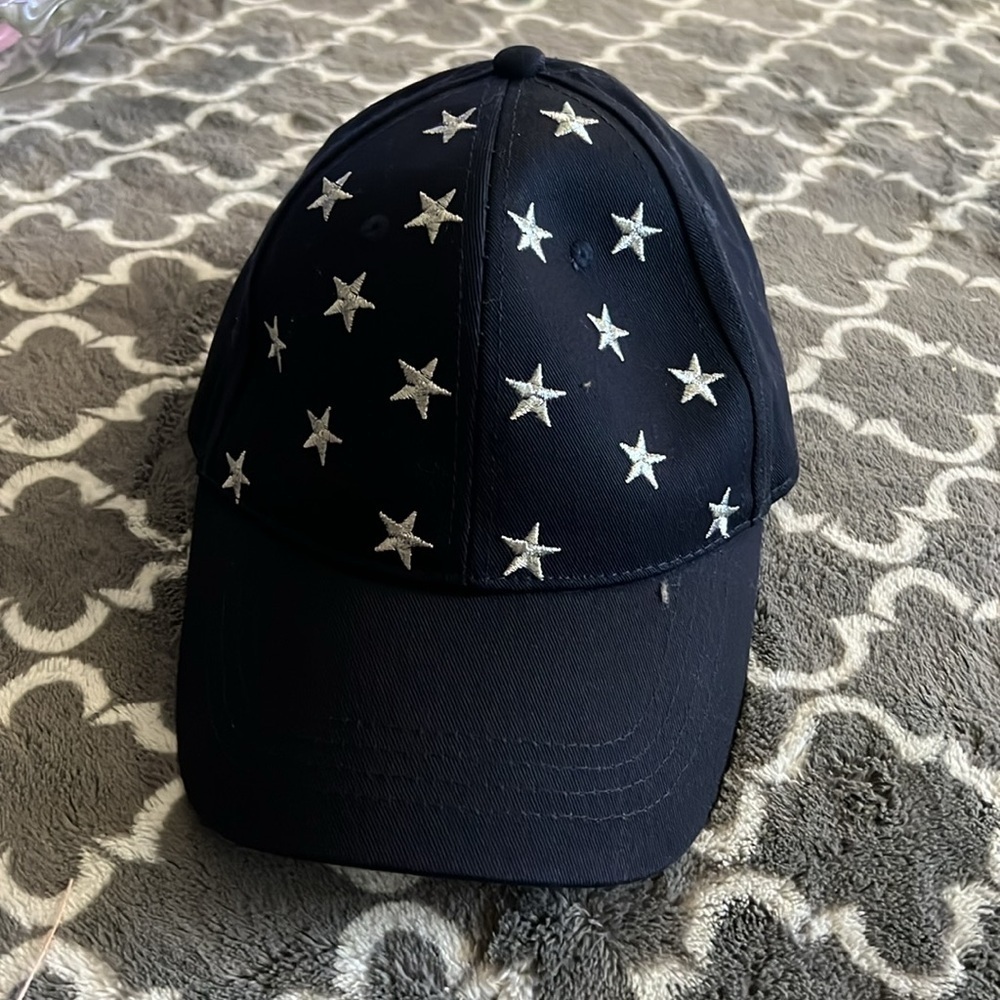 INTERNATIONAL CONCEPTS Women's Cotton Metallic Stars Baseball Cap - Picture 3 of 5
